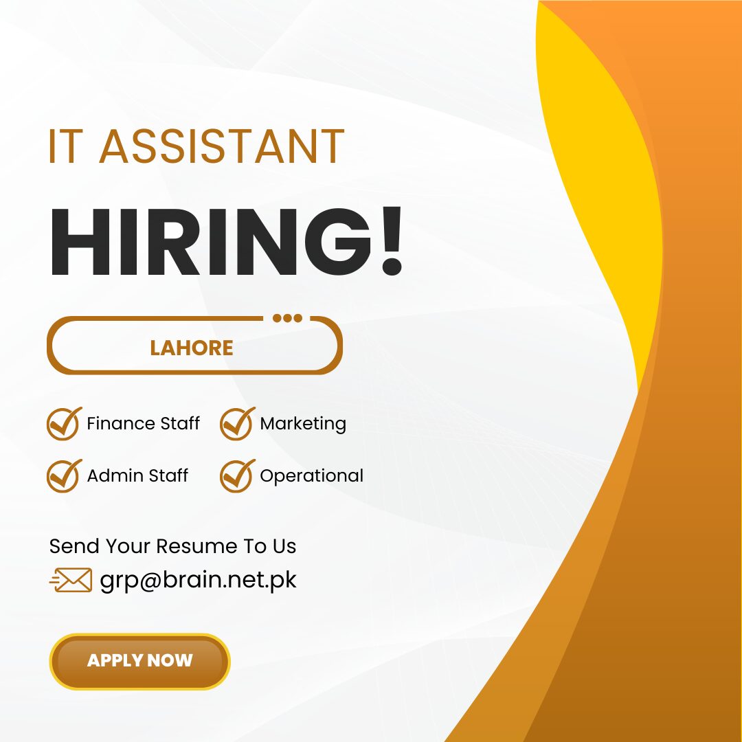 NEW IT ASSISTANT JOBS LAHORE